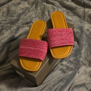 Crown Vintage Pink Woven Slide Sandals